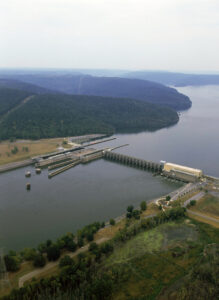 Aerial photo of Pickwick Dam